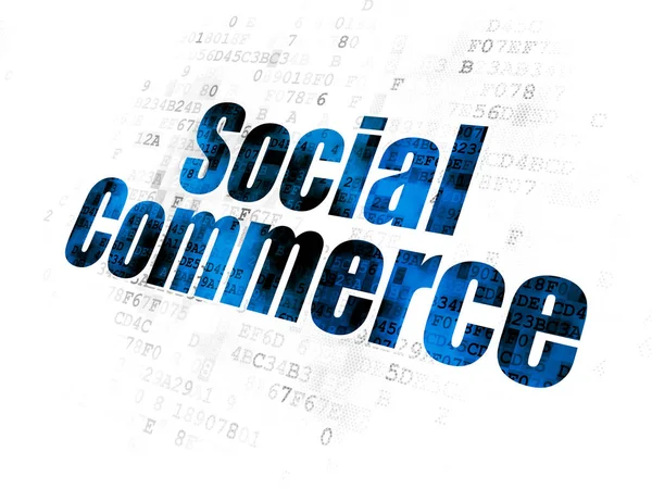 Koncepcja marketingu: Social Commerce na tle Digital — Zdjęcie stockowe