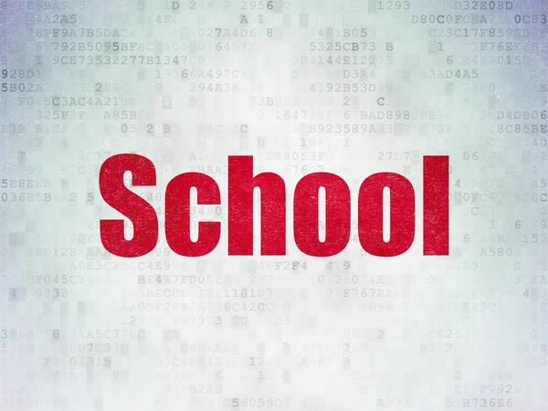 Leren concept: School op digitale Data-Paper achtergrond — Stockfoto