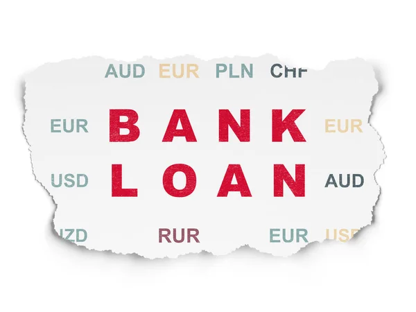 Valuta concept: de lening van de Bank op gescheurd papier achtergrond — Stockfoto