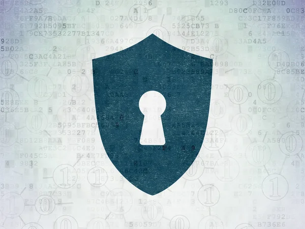 Protection concept: Shield With Keyhole on Digital Data Paper background — Stock Photo, Image