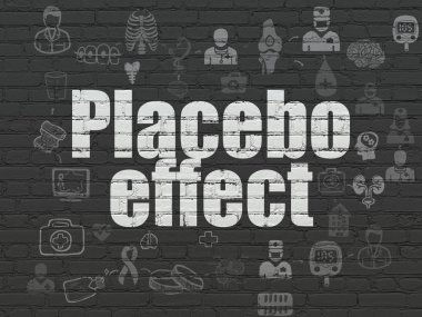 Tıp kavramı: duvar arka plan üzerinde plasebo etkisi