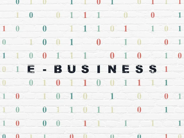 Finance koncept: E-business på väggen bakgrund — Stockfoto