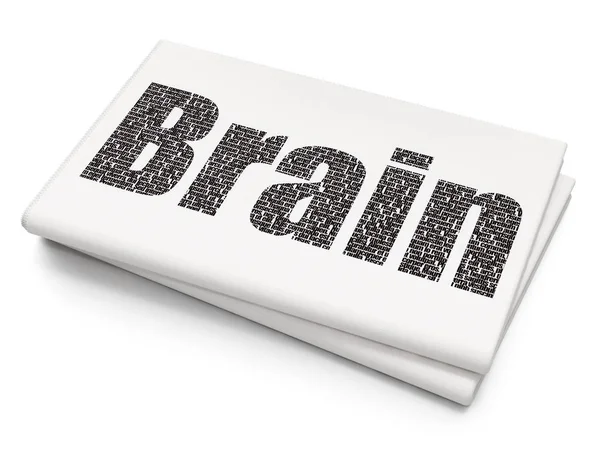 Concepto de medicina: Cerebro sobre fondo de periódico en blanco — Foto de Stock