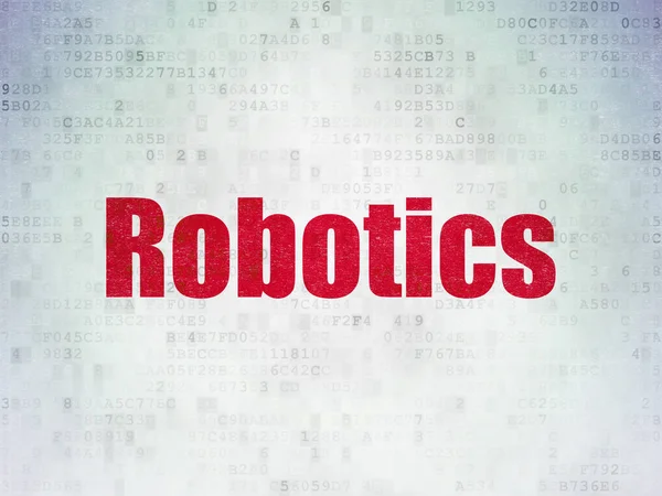 Wissenschaftskonzept: Robotik auf digitalem Datenpapier — Stockfoto