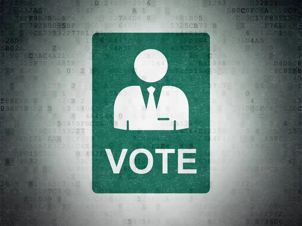 Siyasi kavram: dijital veri kağıt arka plan üzerinde oy — Stok fotoğraf