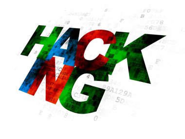 Gizlilik kavramı: dijital arka plan üzerinde Hacking