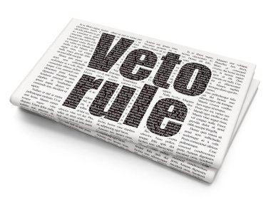 Siyasi kavram: gazete arka plan üzerinde Veto kural