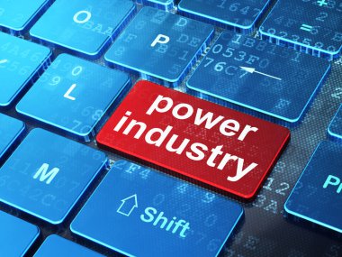 Manufacuring kavramı: bilgisayar klavye arka plan üzerinde güç sanayî