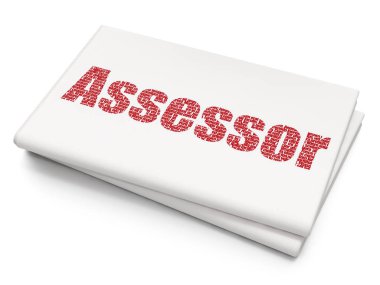 Sigorta kavramı: boş gazete arka plan üzerinde değerlendirme uzmanı