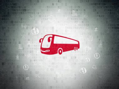 Seyahat kavramı: dijital veri kağıt arka plan otobüste