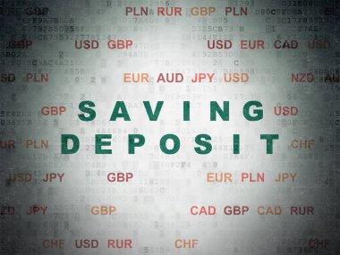 Para birimi kavramı: mevduat dijital veri kağıt arka planda kaydetme