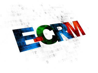 Ekonomi kavramı: E-Crm dijital arka plan üzerinde