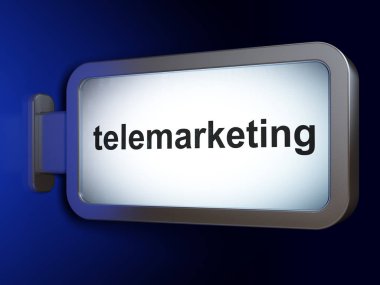 Reklam kavramı: Telemarketing billboard arka plan üzerinde