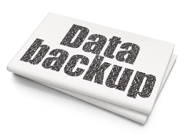 Gegevens concept: Data Backup op lege krant achtergrond — Stockfoto