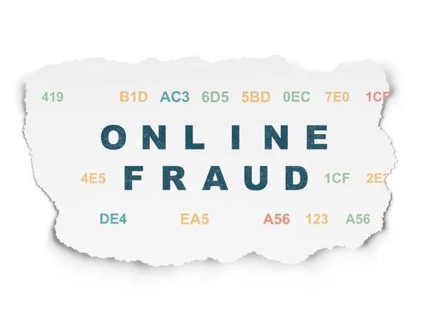 Safety concept: Online Fraud on Torn Paper background — Stock Photo, Image