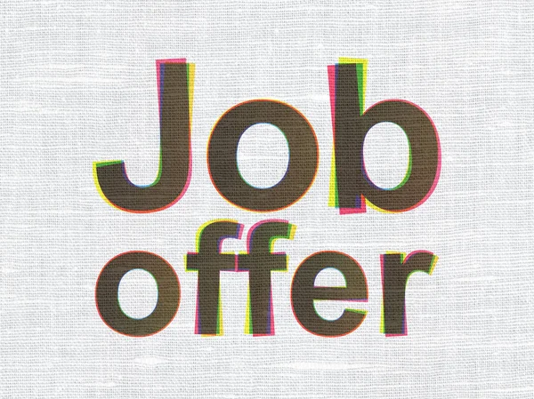 Business concept: Job Offer on fabric texture background — Stock Photo, Image