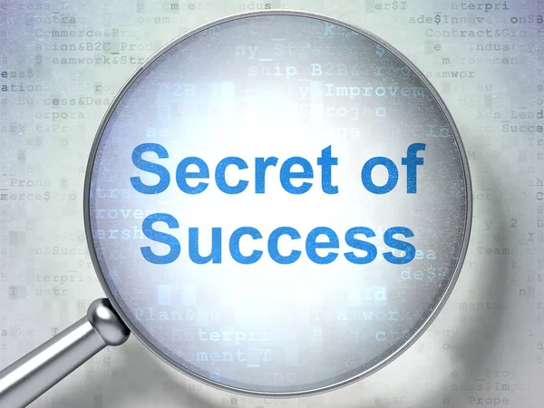 Financiën concept: geheim van succes met optisch glas — Stockfoto