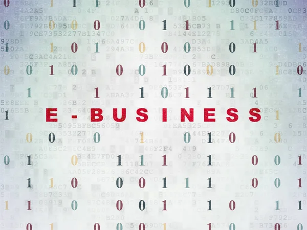 ビジネス コンセプト: デジタル データ用紙の背景に E ビジネス — ストック写真