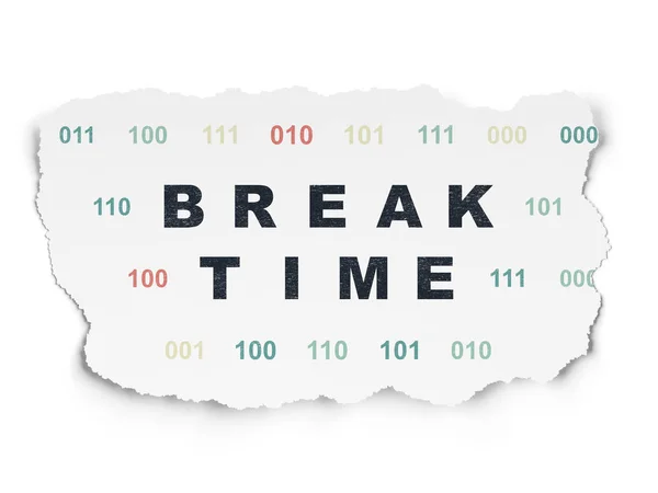 Timeline concept: Break Time on Torn Paper background — Stock Photo, Image