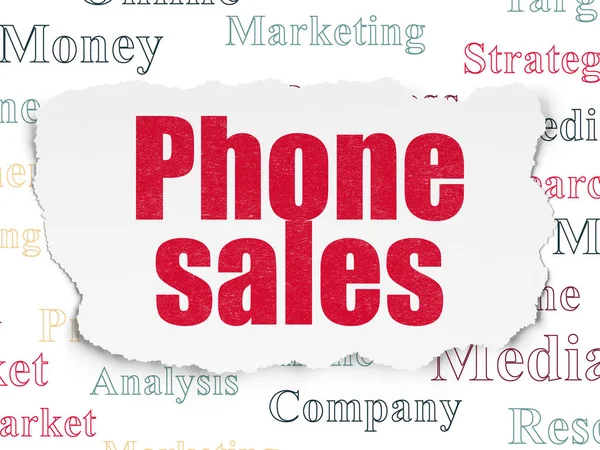 Marketing concept: Phone Sales on Torn Paper background — Stock Photo, Image