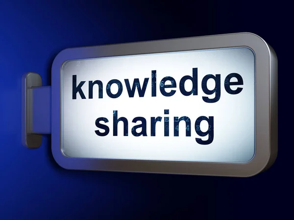 Concepto de educación: Compartir conocimientos en el fondo de la valla publicitaria — Foto de Stock