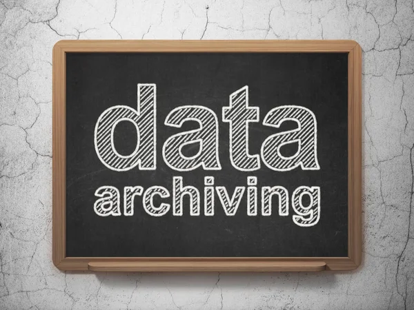 Концепция данных: Архивация данных на фоне доски — стоковое фото