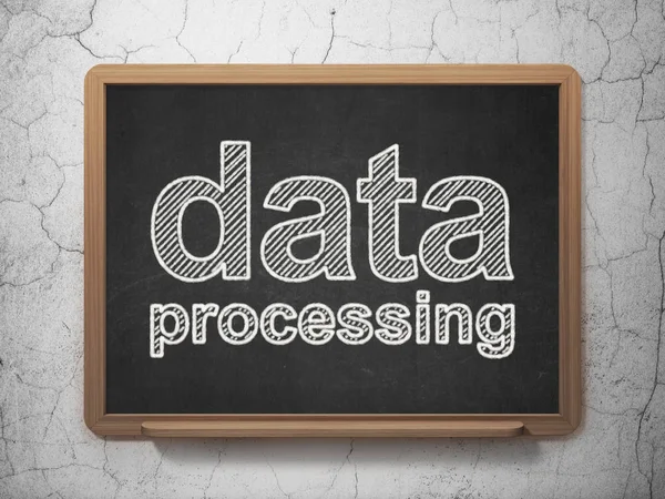 Data koncept: databehandling på svarta tavlan bakgrund — Stockfoto