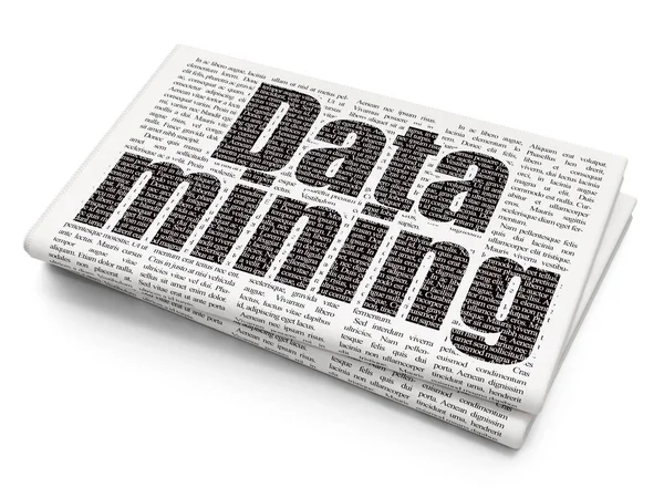 Concepto de información: Minería de datos en el fondo del periódico — Foto de Stock