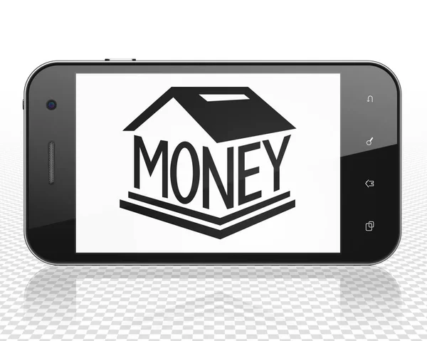 Concept d'argent : Smartphone avec Money Box à l'écran — Photo