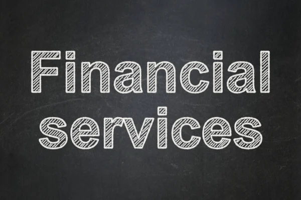 Concept bancaire : Services financiers sur fond de tableau — Photo