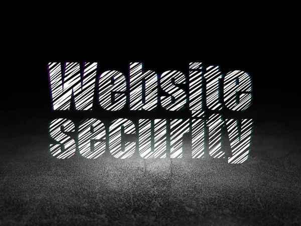 Conceito de segurança: Website Security in grunge dark room — Fotografia de Stock