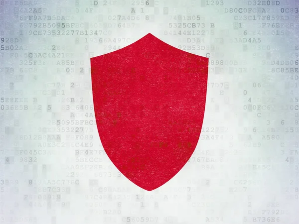 Security concept: Shield on Digital Data Paper background