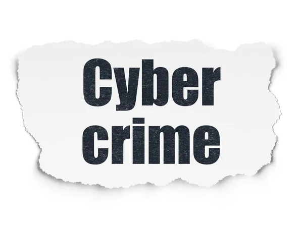 Концепция безопасности: киберпреступность на фоне порванной бумаги — стоковое фото