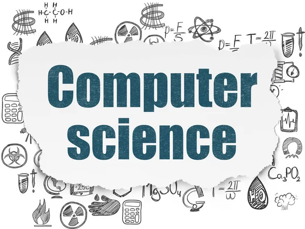 Έννοια Επιστημών: επιστήμη υπολογιστών σε χαρτί σχιστεί φόντο — Φωτογραφία Αρχείου