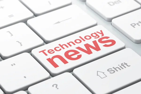 News concept: Technology News on computer keyboard background