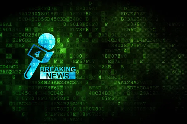 News concept: Breaking News And Microphone on digital background