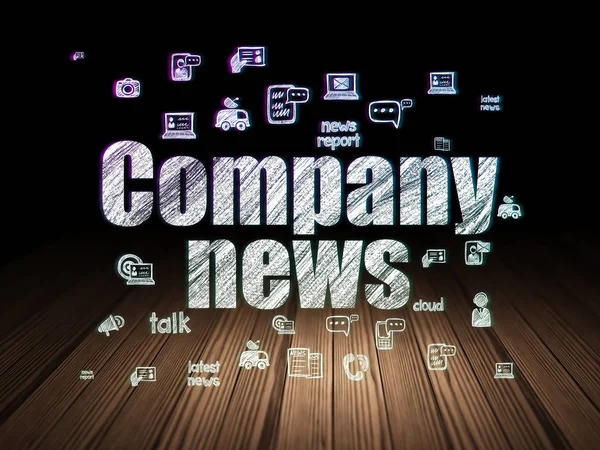 News concept: Company News in grunge dark room — Stock Photo, Image