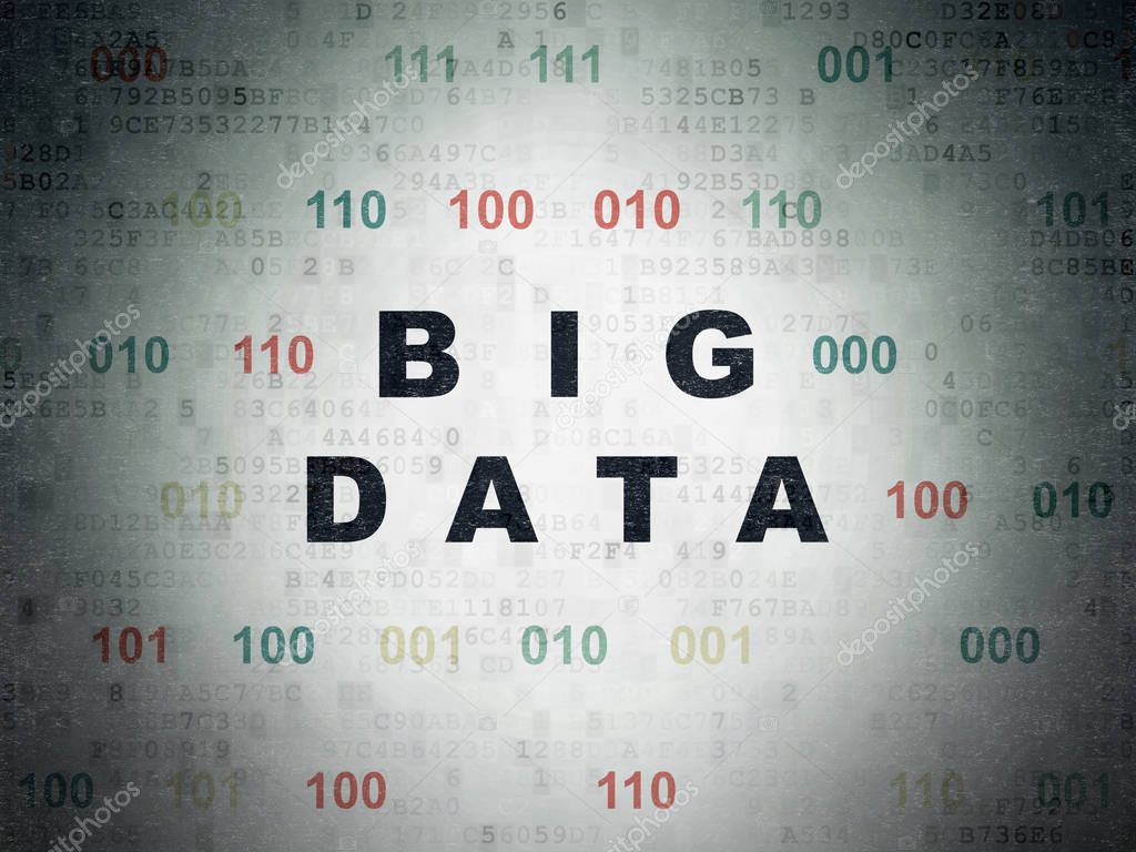 Data concept: Big Data on Digital Data Paper background