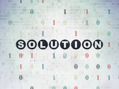 İş kavramı: çözüm dijital veri kağıt arka plan üzerinde