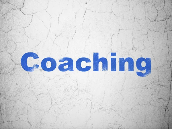 Koncepcja kształcenia: Coaching na tle ściany — Zdjęcie stockowe