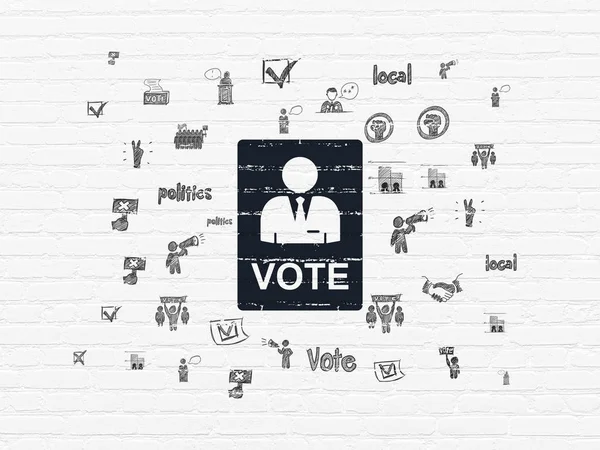 Political concept: Ballot on wall background