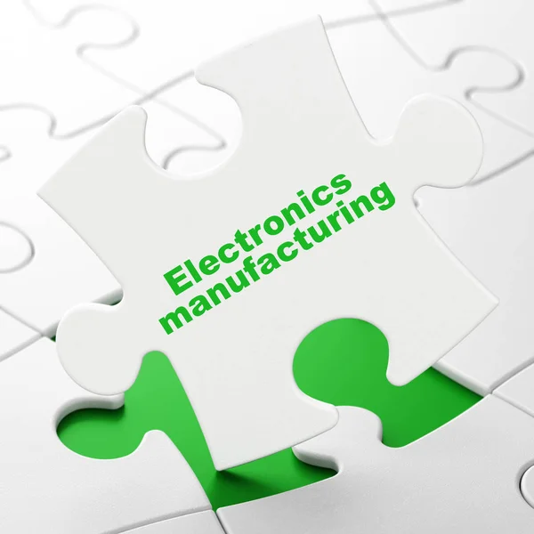 Manufacuring concept: Electronics Manufacturing op puzzel achtergrond — Stockfoto