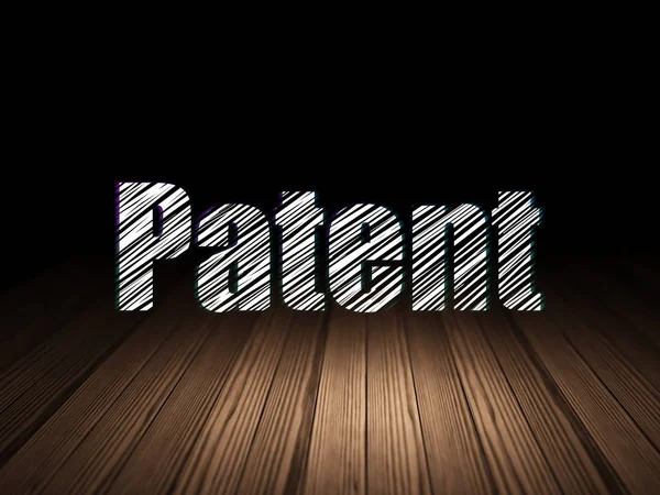 Conceito de lei: Patente em sala escura grunge — Fotografia de Stock