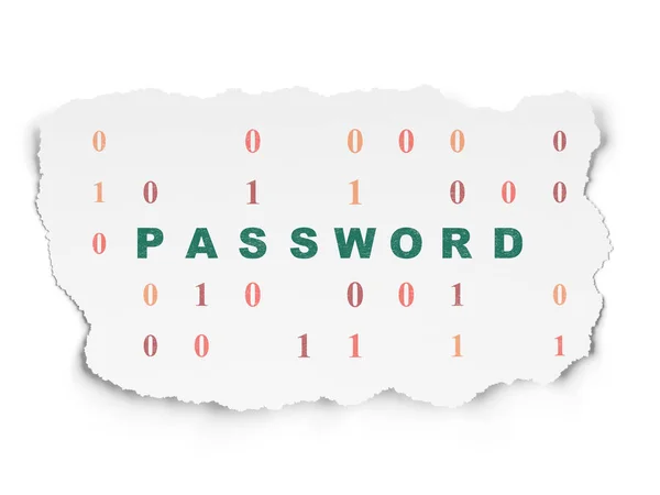 Protection concept: Password on Torn Paper background — Stock Photo, Image