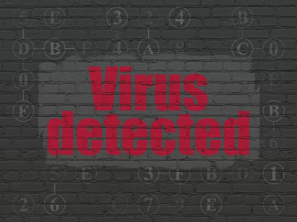 Security concept: Virus Detected on wall background — Stock Photo, Image