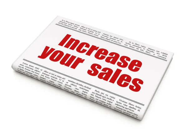 Finance concept: newspaper headline Increase Your  Sales — Stock Photo, Image
