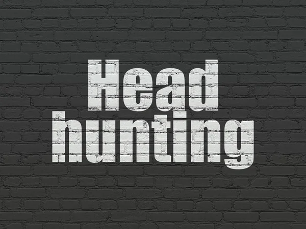 Conceito de finanças: Head Hunting no fundo da parede — Fotografia de Stock