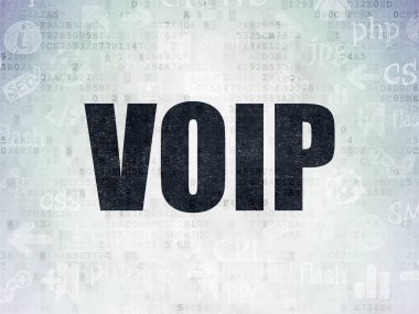Web tasarım konsepti: dijital veri kağıt arka plan üzerinde Voip