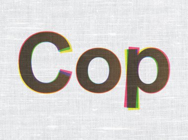 Hukuk kavramı: polis kumaş doku arka plan üzerinde