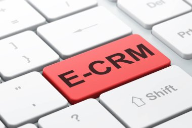 iş kavramı: e-crm bilgisayar klavye zemin üzerine